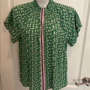THML Green Floral Print Shirt size M